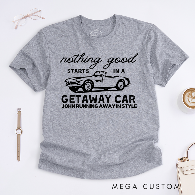 Personalized Classic T-Shirts Getaway Car and Concert and Music Lovers T-Shirt