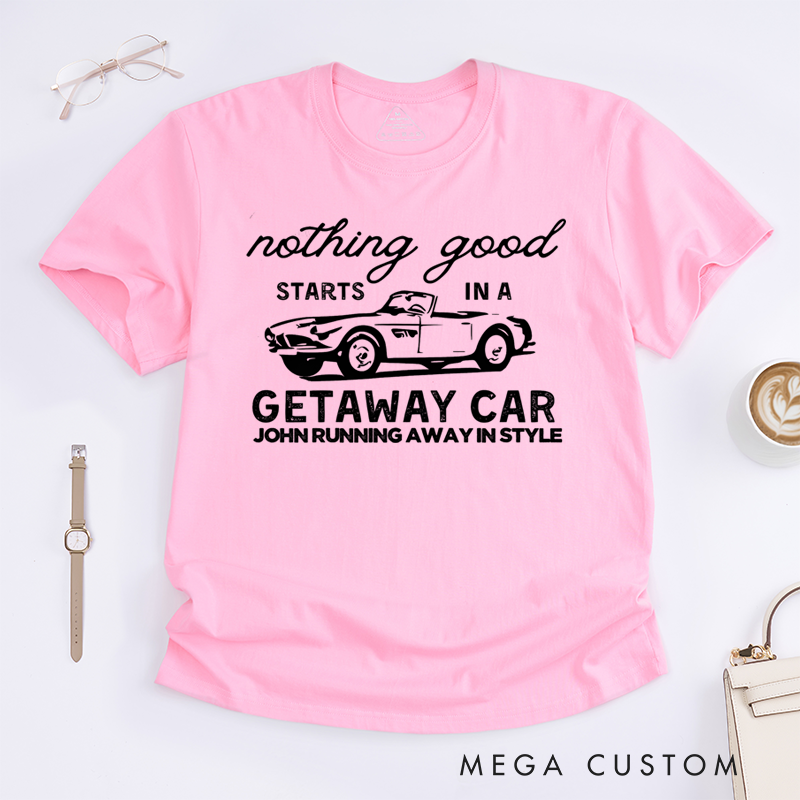 Personalized Classic T-Shirts Getaway Car and Concert and Music Lovers T-Shirt