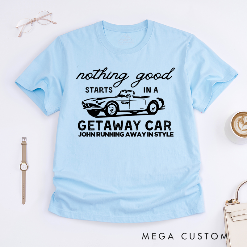 Personalized Classic T-Shirts Getaway Car and Concert and Music Lovers T-Shirt