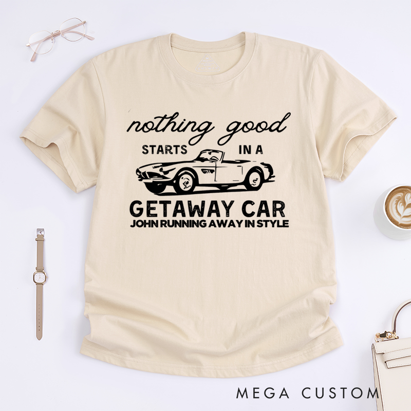 Personalized Classic T-Shirts Getaway Car and Concert and Music Lovers T-Shirt