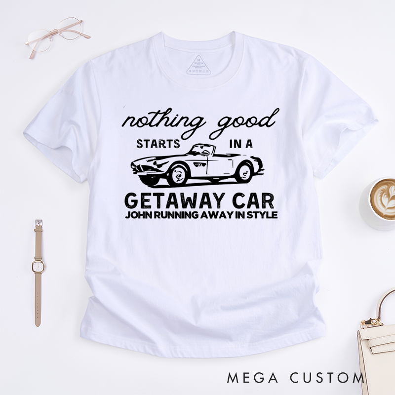 Personalized Classic T-Shirts Getaway Car and Concert and Music Lovers T-Shirt