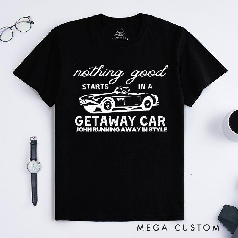 Personalized Classic T-Shirts Getaway Car and Concert and Music Lovers T-Shirt