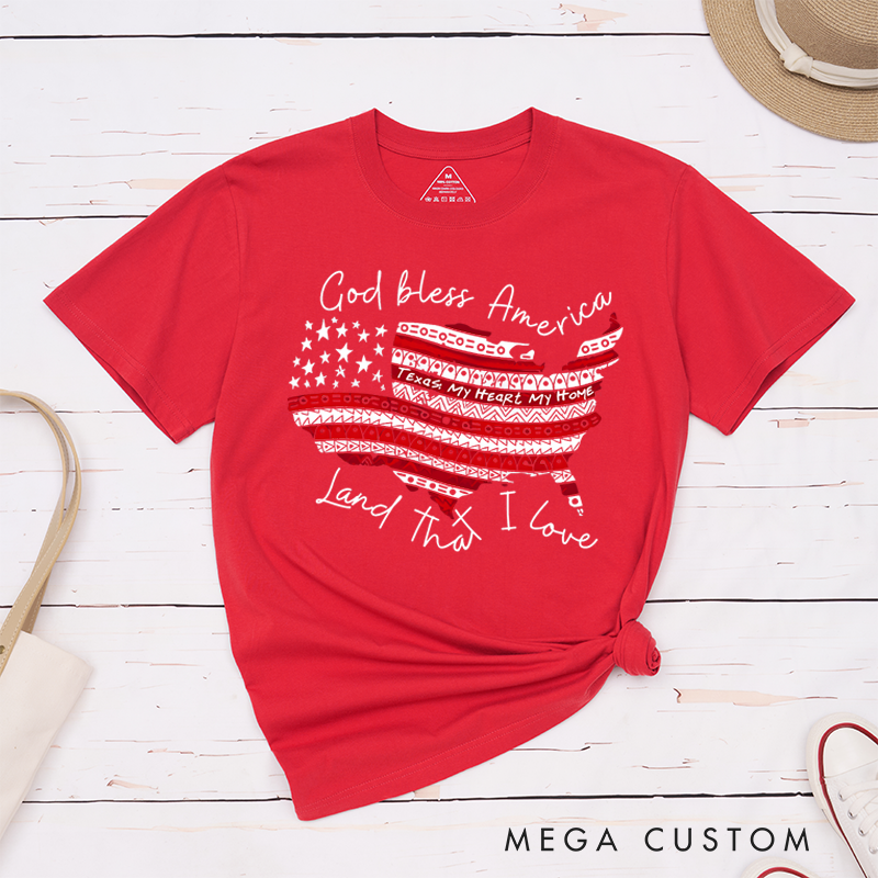 Personalized Classic T-Shirts God Bless America Patriotic Land That I Love T-Shirt