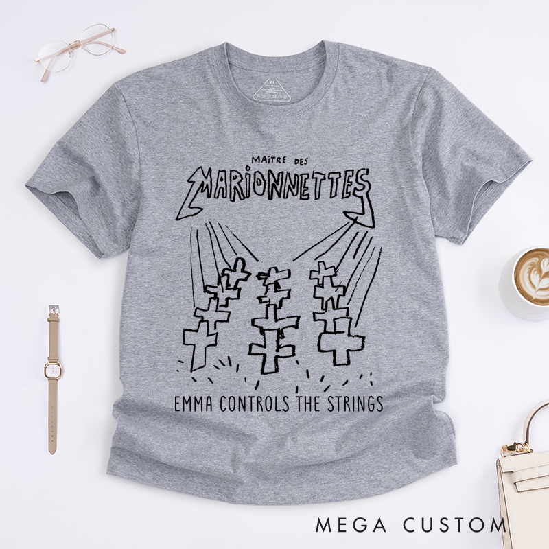 Personalized Classic T-Shirts Hand-Drawn Puppet Artwork Ideal for Fans of Dark Aesthetics and Music Lovers T-Shirt