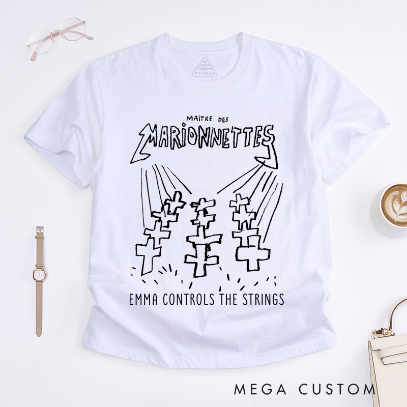 Personalized Classic T-Shirts Hand-Drawn Puppet Artwork Ideal for Fans of Dark Aesthetics and Music Lovers T-Shirt