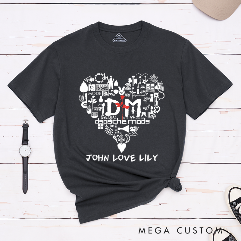 Personalized Classic T-Shirts Heart and Rose and Romantic Minimalist Graphic Tee Love-Inspired Design Perfect Gift for Valentine's Day