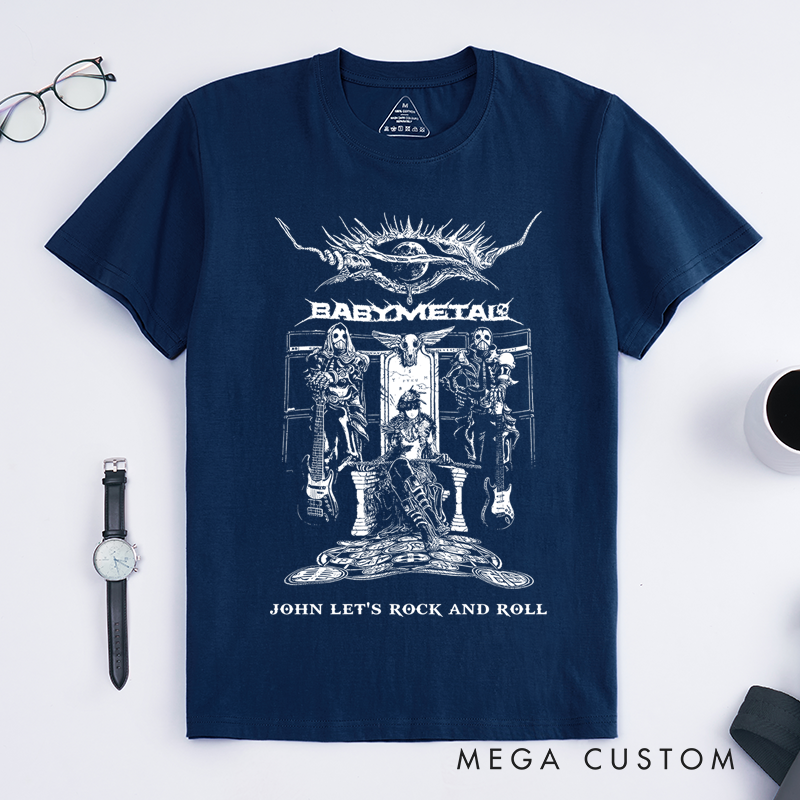 Personalized Classic T-Shirts Heavy Metal-Inspired T Shirt with Showcasing Dark Fantasy Art and Gothic Elements T-Shirt