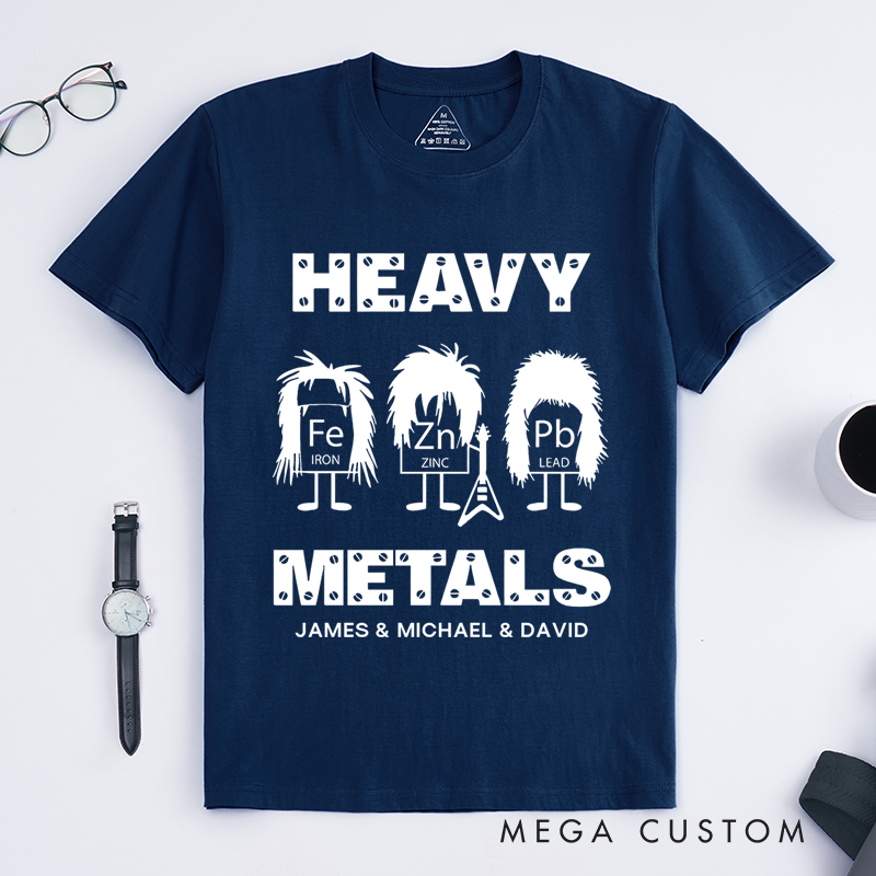Personalized Classic T-Shirts Heavy Metals Science Funny Periodic Table Elements Geek T-Shirt