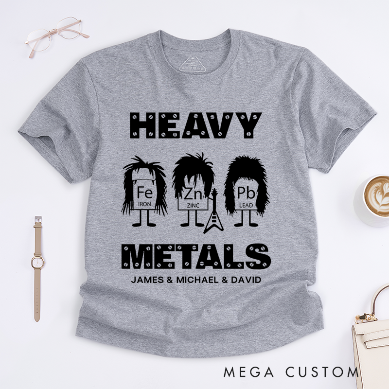 Personalized Classic T-Shirts Heavy Metals Science Funny Periodic Table Elements Geek T-Shirt