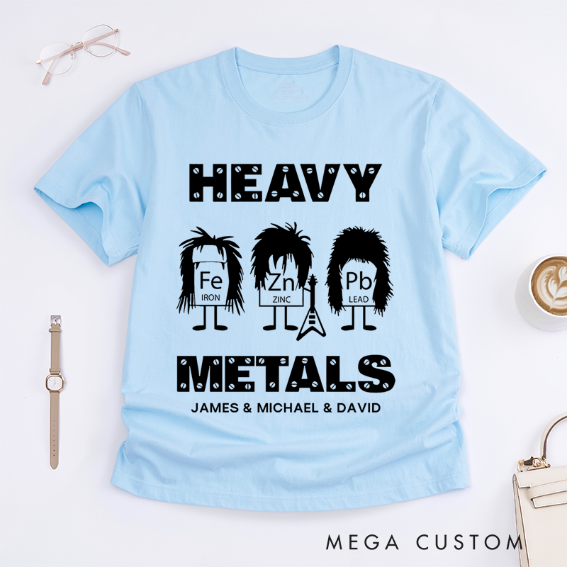 Personalized Classic T-Shirts Heavy Metals Science Funny Periodic Table Elements Geek T-Shirt