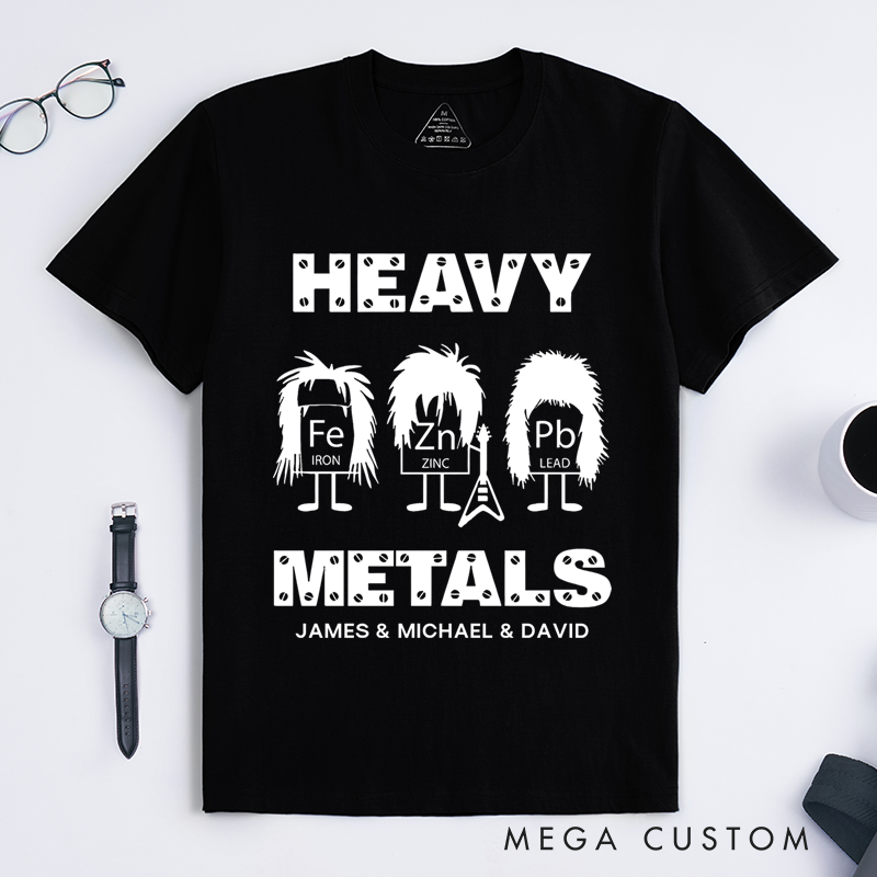 Personalized Classic T-Shirts Heavy Metals Science Funny Periodic Table Elements Geek T-Shirt
