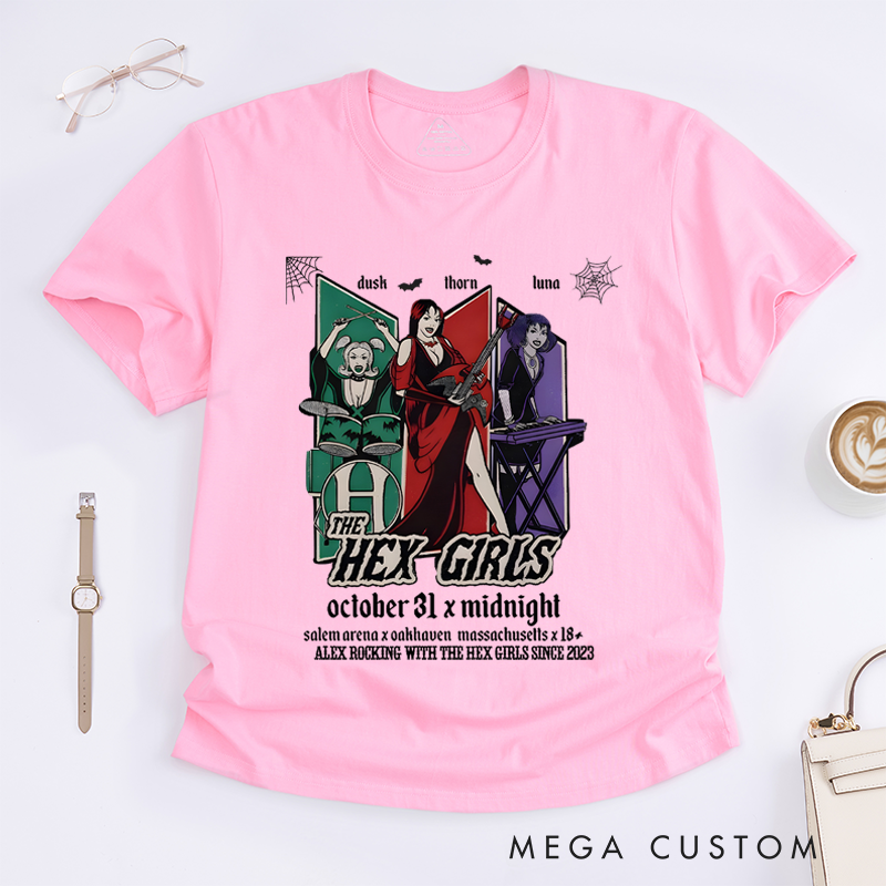 Personalized Classic T-Shirts Hex Girls Halloween T-Shirt Spooky Band Graphic Tee Perfect for Gothic and Music Enthusiasts T-Shirt