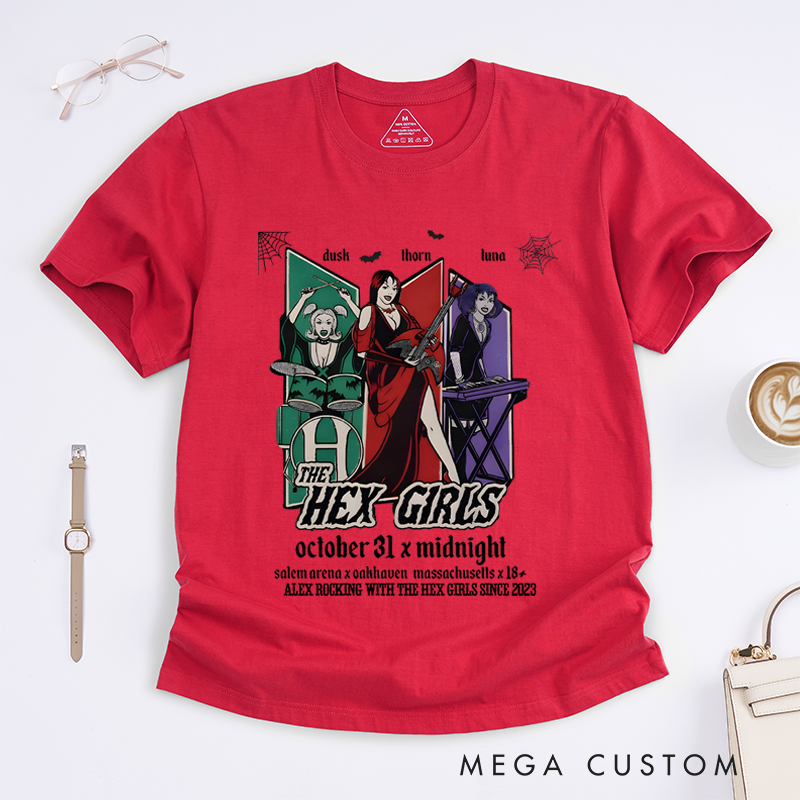 Personalized Classic T-Shirts Hex Girls Halloween T-Shirt Spooky Band Graphic Tee Perfect for Gothic and Music Enthusiasts T-Shirt