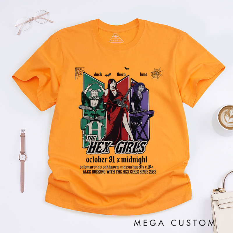 Personalized Classic T-Shirts Hex Girls Halloween T-Shirt Spooky Band Graphic Tee Perfect for Gothic and Music Enthusiasts T-Shirt