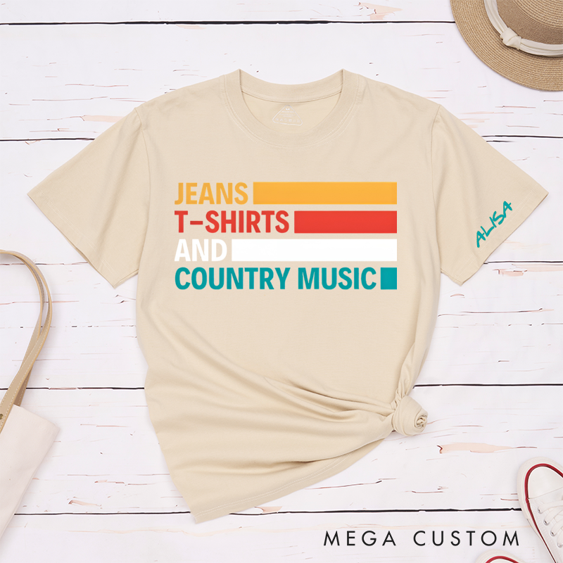 Personalized Classic T-Shirts Jeans, T-Shirts and Country Music Tee Perfect for Country Music Fans Gift