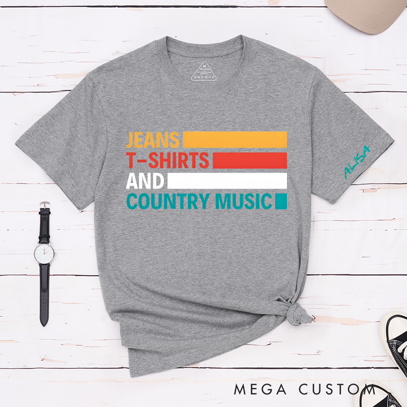 Personalized Classic T-Shirts Jeans, T-Shirts and Country Music Tee Perfect for Country Music Fans Gift