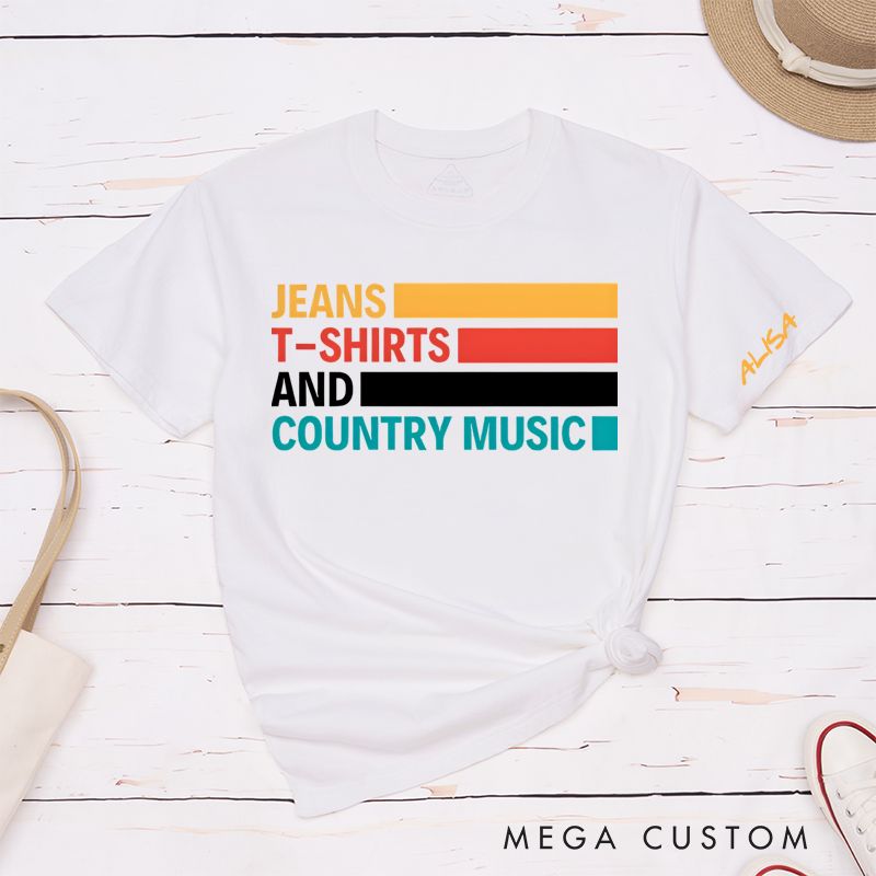 Personalized Classic T-Shirts Jeans, T-Shirts and Country Music Tee Perfect for Country Music Fans Gift