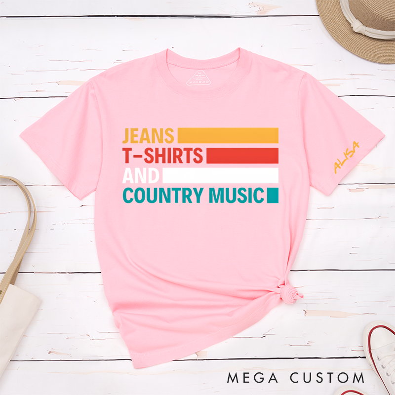 Personalized Classic T-Shirts Jeans, T-Shirts and Country Music Tee Perfect for Country Music Fans Gift