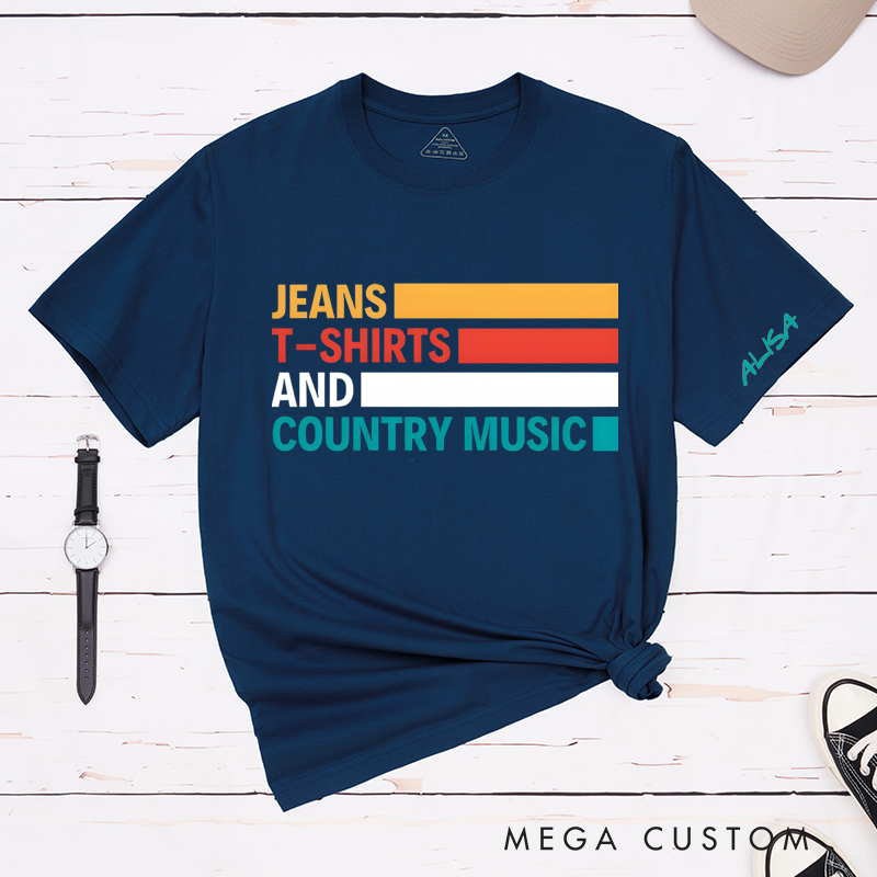 Personalized Classic T-Shirts Jeans, T-Shirts and Country Music Tee Perfect for Country Music Fans Gift