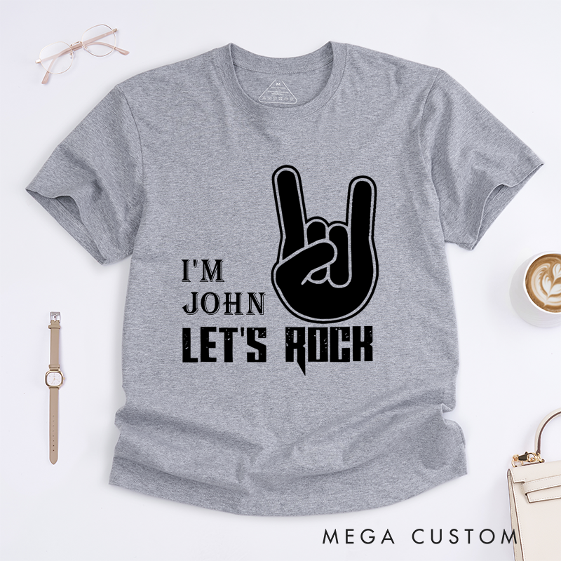 Personalized Classic T-Shirts Let's Rock Tee