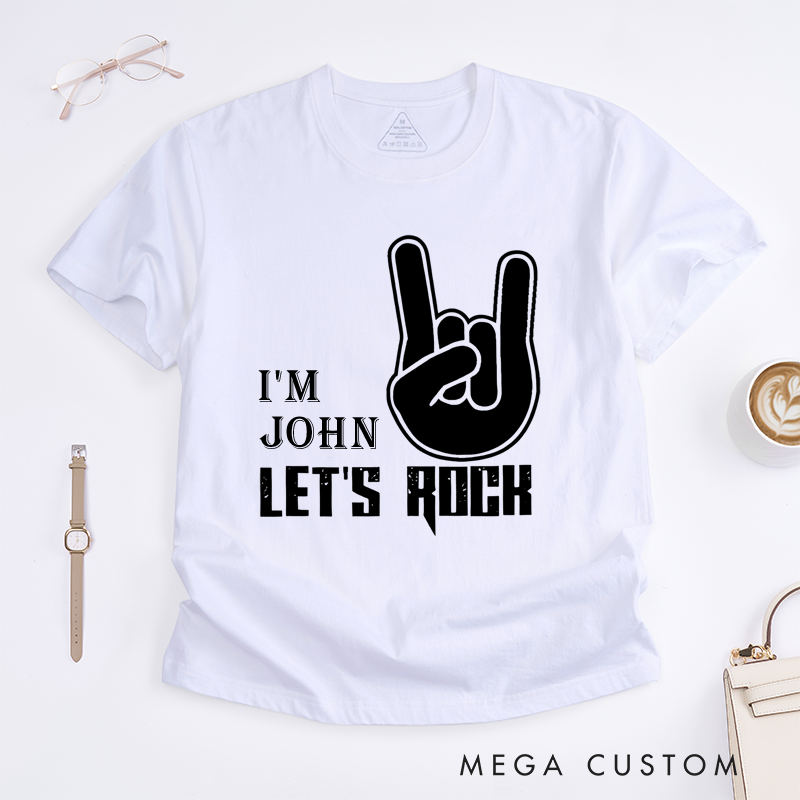 Personalized Classic T-Shirts Let's Rock Tee