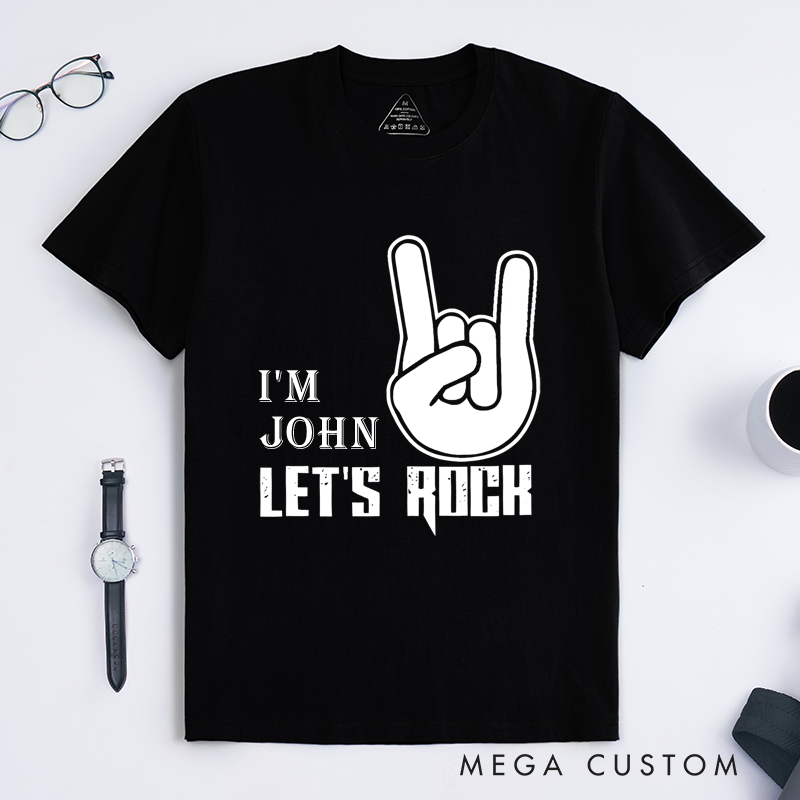 Personalized Classic T-Shirts Let's Rock Tee
