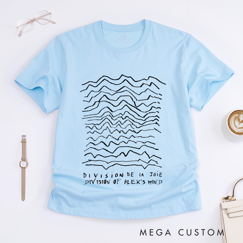 Personalized Classic T-Shirts Minimalist Waveform Design Graphic and Bold and Artistic Abstract Line Art T Shirt for Post Punk Fans T-Shirt
