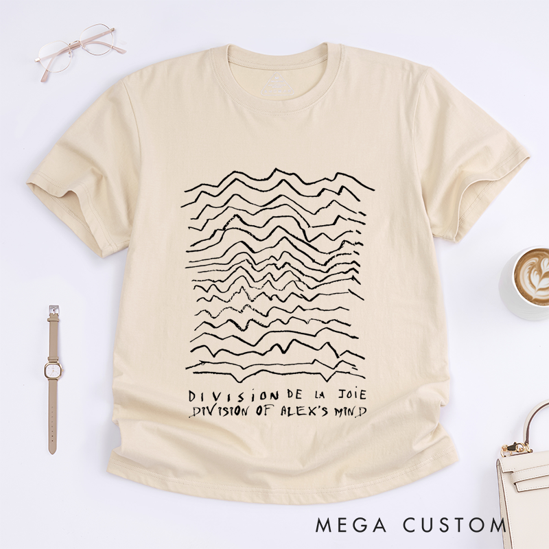 Personalized Classic T-Shirts Minimalist Waveform Design Graphic and Bold and Artistic Abstract Line Art T Shirt for Post Punk Fans T-Shirt