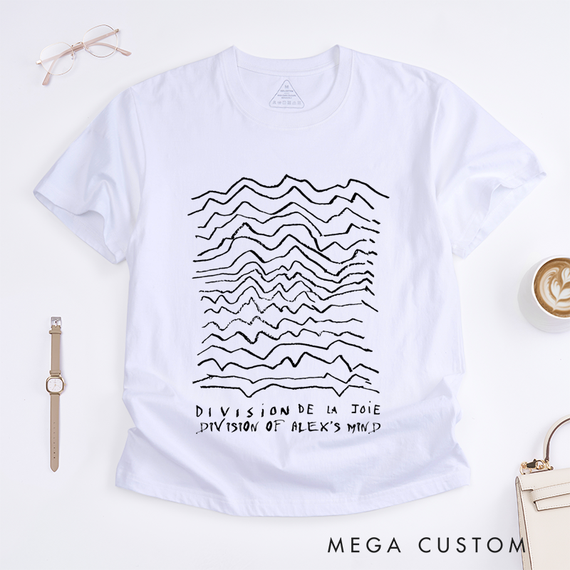 Personalized Classic T-Shirts Minimalist Waveform Design Graphic and Bold and Artistic Abstract Line Art T Shirt for Post Punk Fans T-Shirt