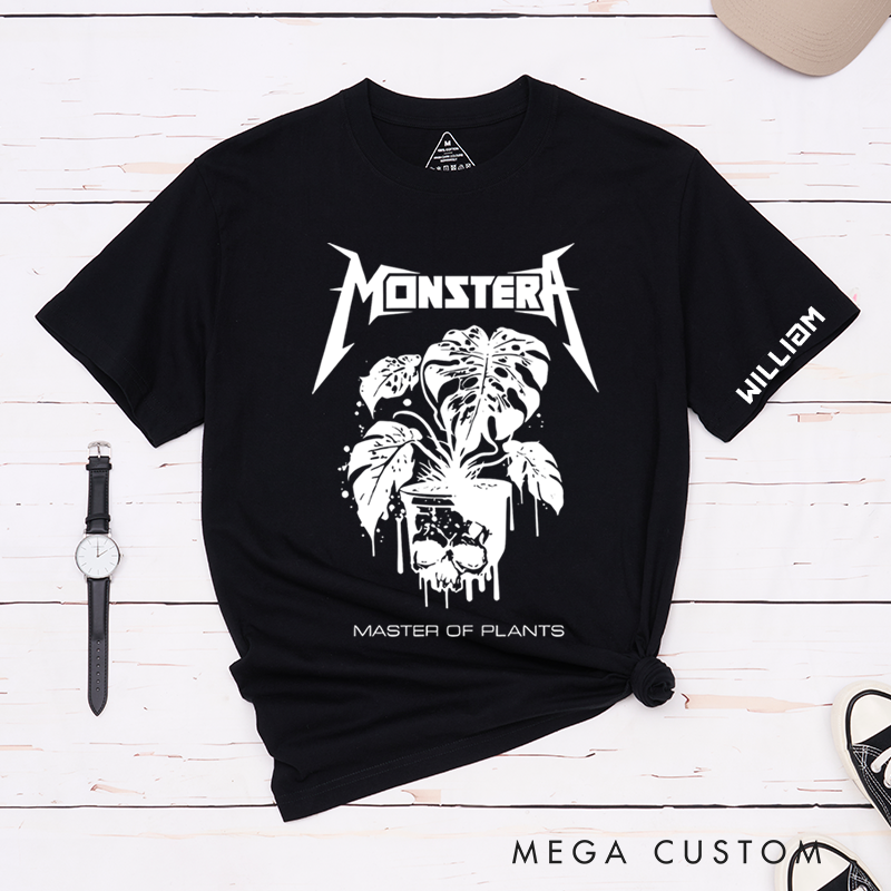 Personalized Classic T-Shirts Monstera T Shirt for Metal Head Plant Lover Gift Cool Grunge Punk Plant Gift