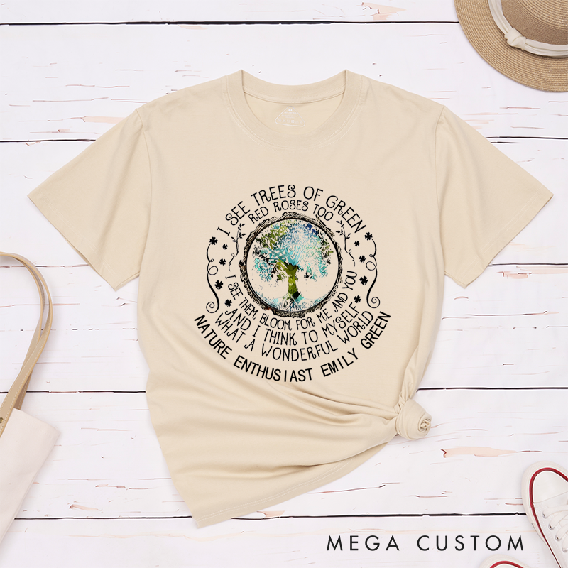 Personalized Classic T-Shirts Love Nature Eco Friendly Badge Design Inspiring T-Shirt T-Shirt