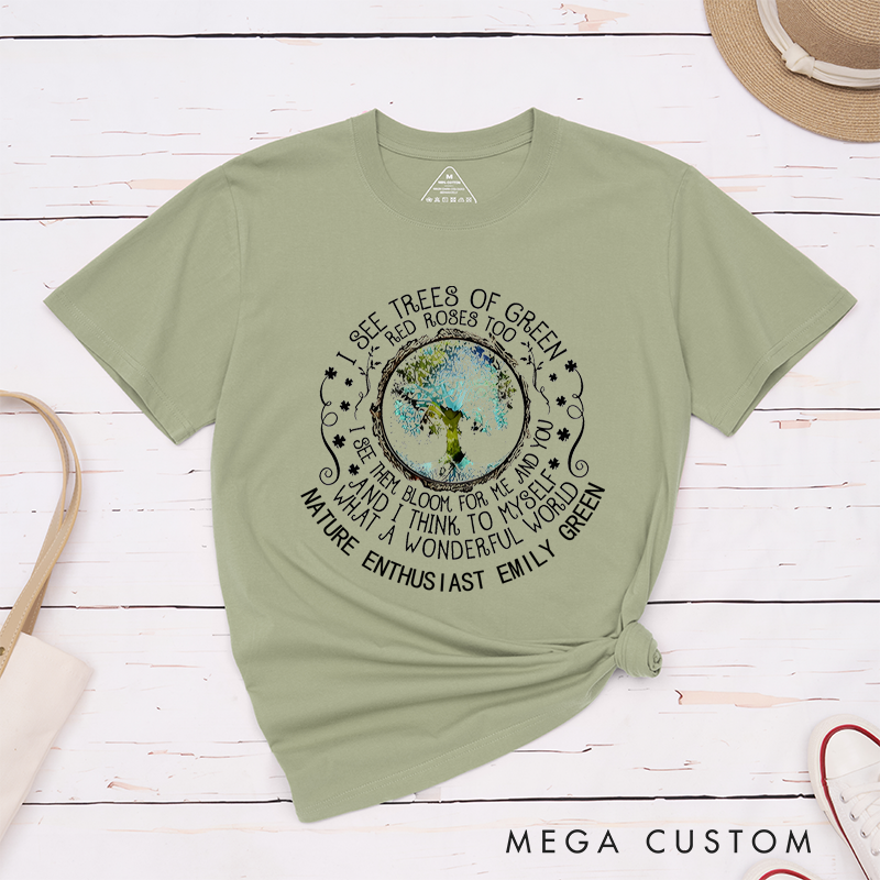 Personalized Classic T-Shirts Love Nature Eco Friendly Badge Design Inspiring T-Shirt T-Shirt