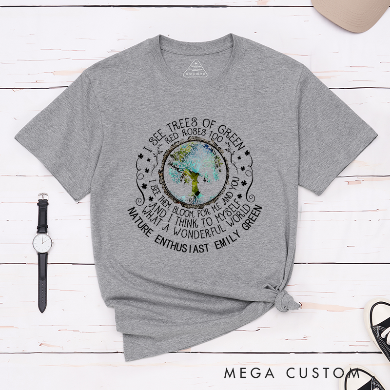 Personalized Classic T-Shirts Love Nature Eco Friendly Badge Design Inspiring T-Shirt T-Shirt