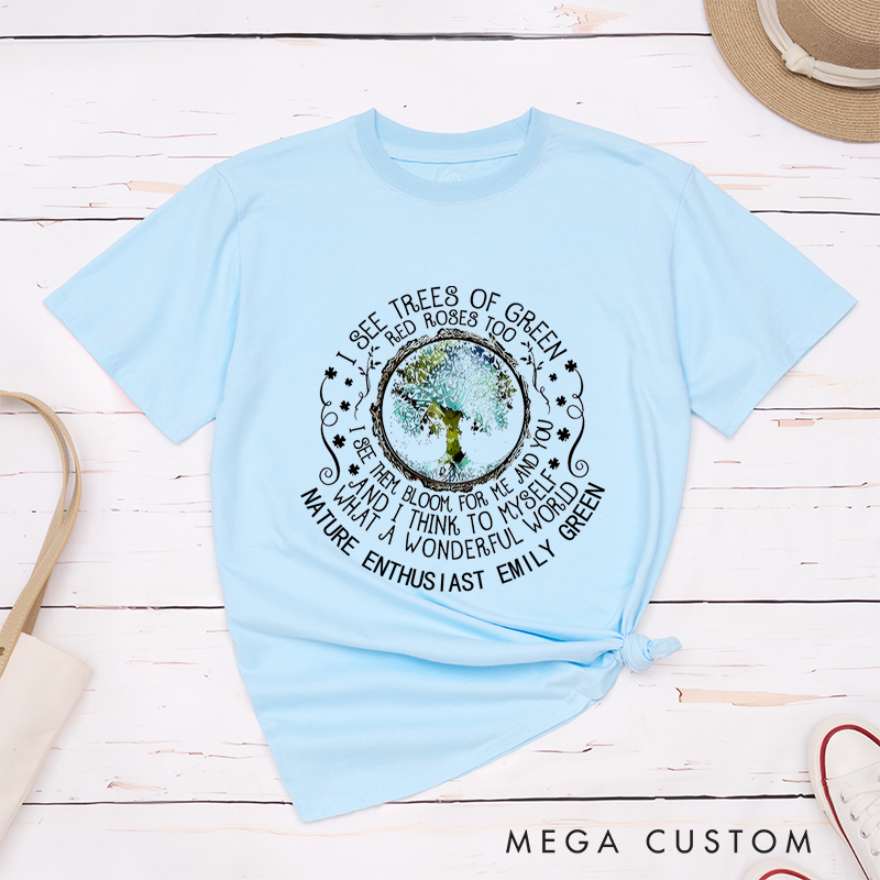 Personalized Classic T-Shirts Love Nature Eco Friendly Badge Design Inspiring T-Shirt T-Shirt