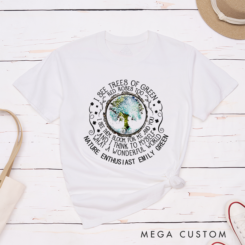 Personalized Classic T-Shirts Love Nature Eco Friendly Badge Design Inspiring T-Shirt T-Shirt