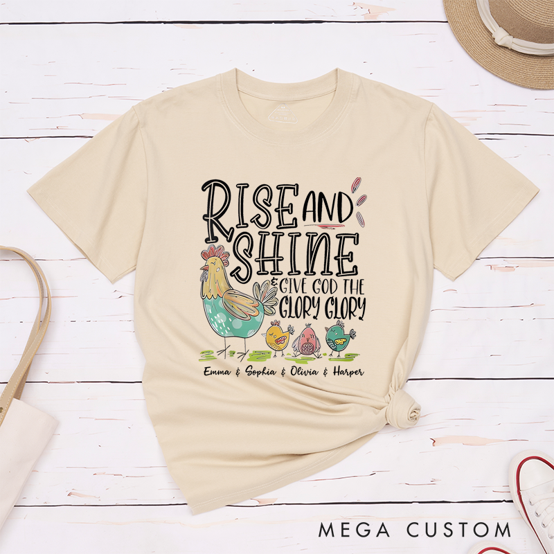 Personalized Classic T-Shirts Rise and Shine Give God the Glory Glory T-Shirt