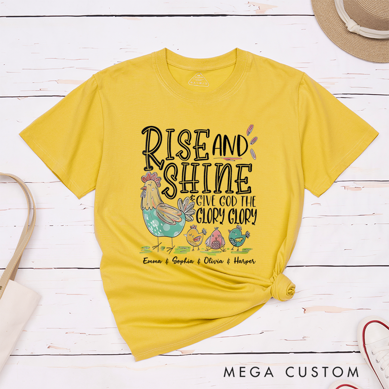 Personalized Classic T-Shirts Rise and Shine Give God the Glory Glory T-Shirt