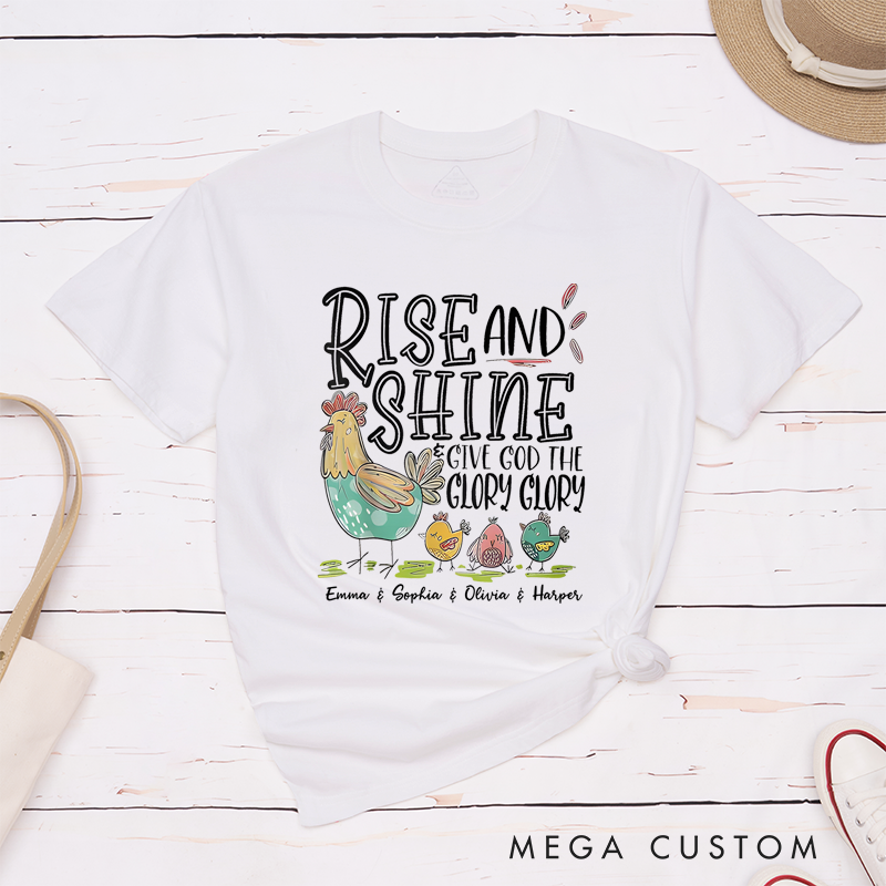 Personalized Classic T-Shirts Rise and Shine Give God the Glory Glory T-Shirt