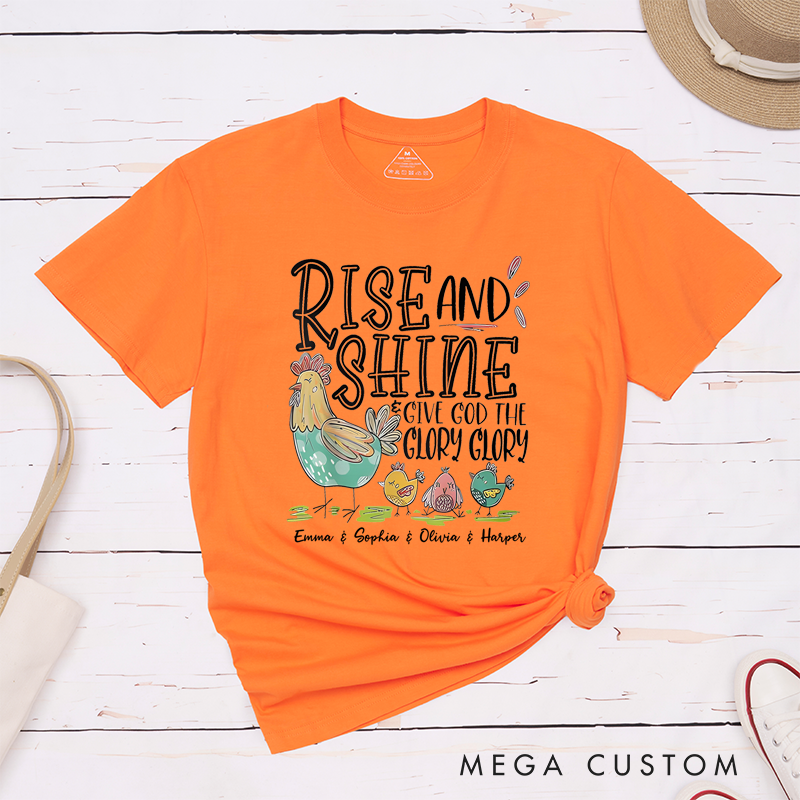 Personalized Classic T-Shirts Rise and Shine Give God the Glory Glory T-Shirt