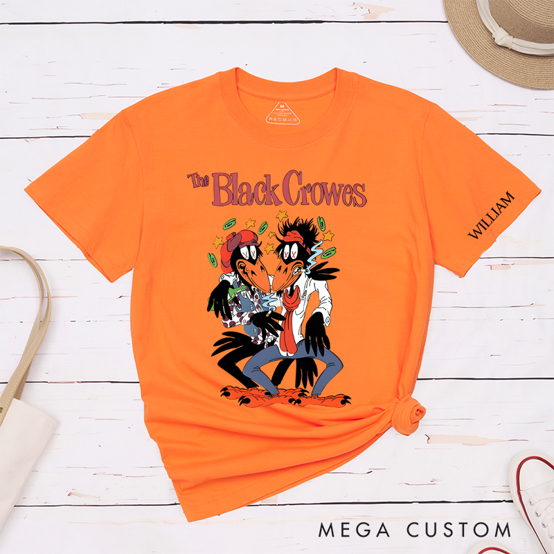 Personalized Classic T-Shirts Rock Crows Graphic and Fun and Quirky Cartoon Crow Design Perfect for Rock Music Fans Gift