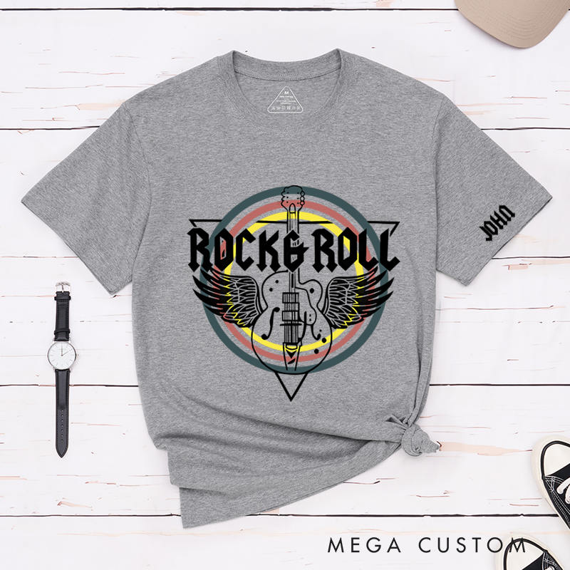 Personalized Classic T-Shirts Rock and Roll and Rock Band and Guitar T-Shirt
