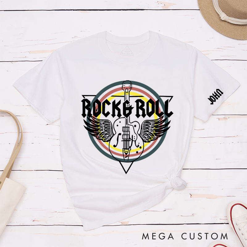 Personalized Classic T-Shirts Rock and Roll and Rock Band and Guitar T-Shirt