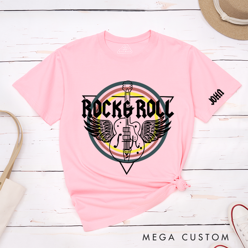 Personalized Classic T-Shirts Rock and Roll and Rock Band and Guitar T-Shirt
