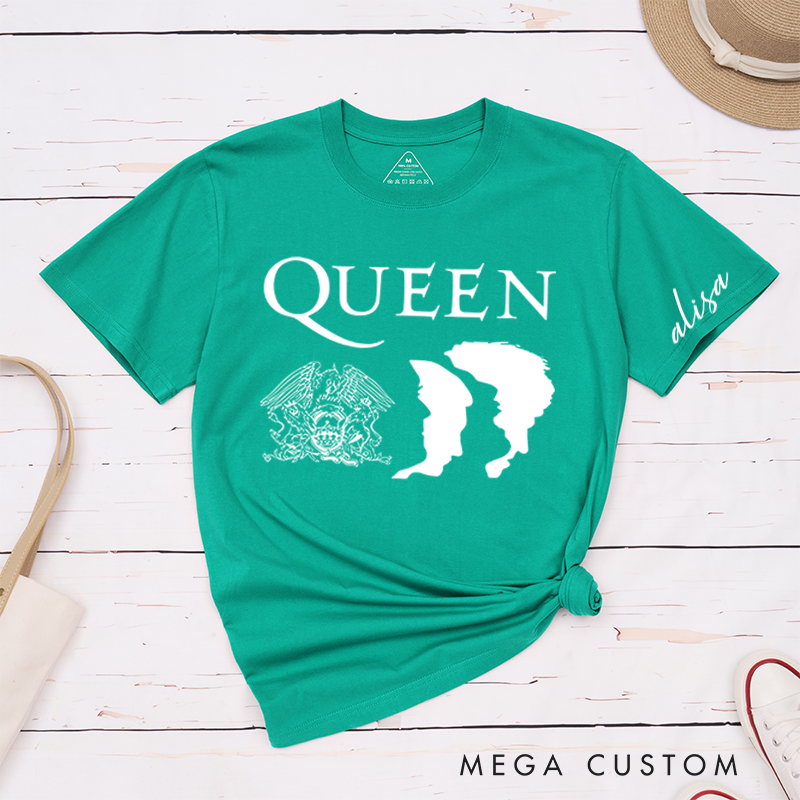 Personalized Classic T-Shirts Royal Crest Silhouette Tee and Bold Crown and Profile Design Perfect Gift for Music and Art Fans