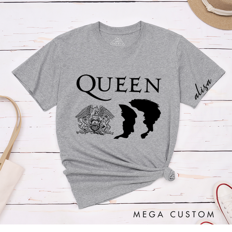 Personalized Classic T-Shirts Royal Crest Silhouette Tee and Bold Crown and Profile Design Perfect Gift for Music and Art Fans