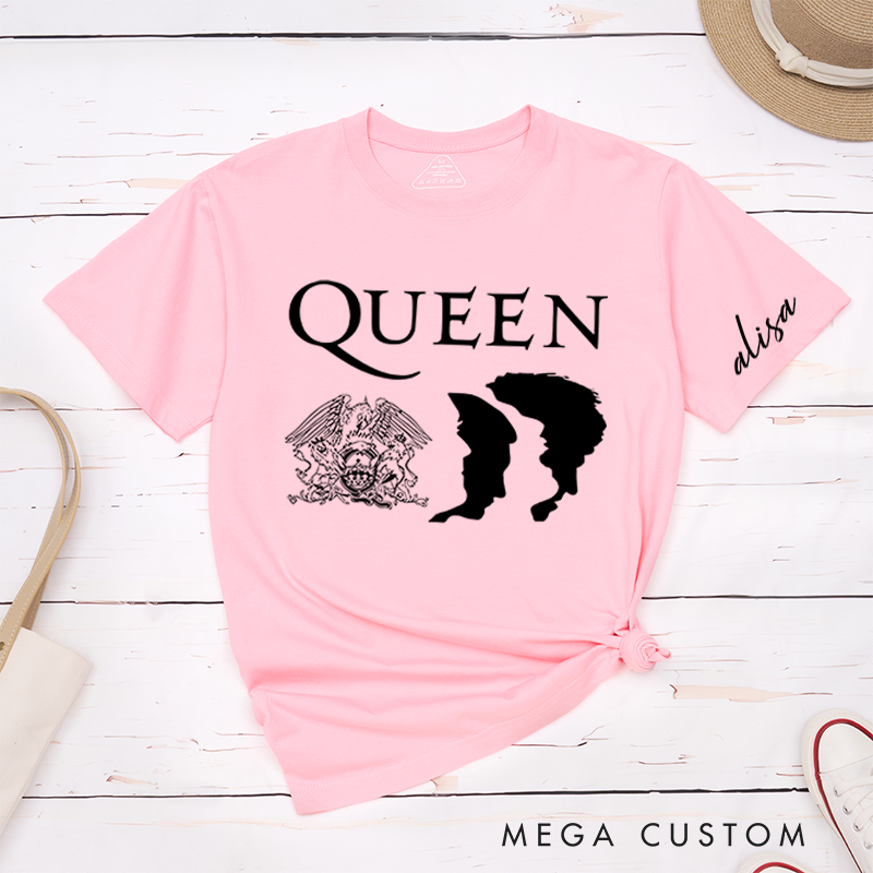 Personalized Classic T-Shirts Royal Crest Silhouette Tee and Bold Crown and Profile Design Perfect Gift for Music and Art Fans