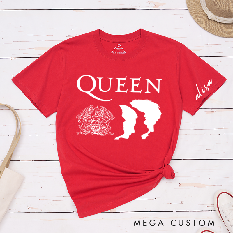 Personalized Classic T-Shirts Royal Crest Silhouette Tee and Bold Crown and Profile Design Perfect Gift for Music and Art Fans