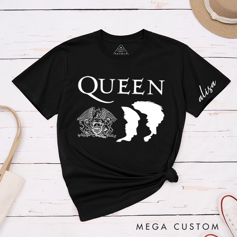 Personalized Classic T-Shirts Royal Crest Silhouette Tee and Bold Crown and Profile Design Perfect Gift for Music and Art Fans