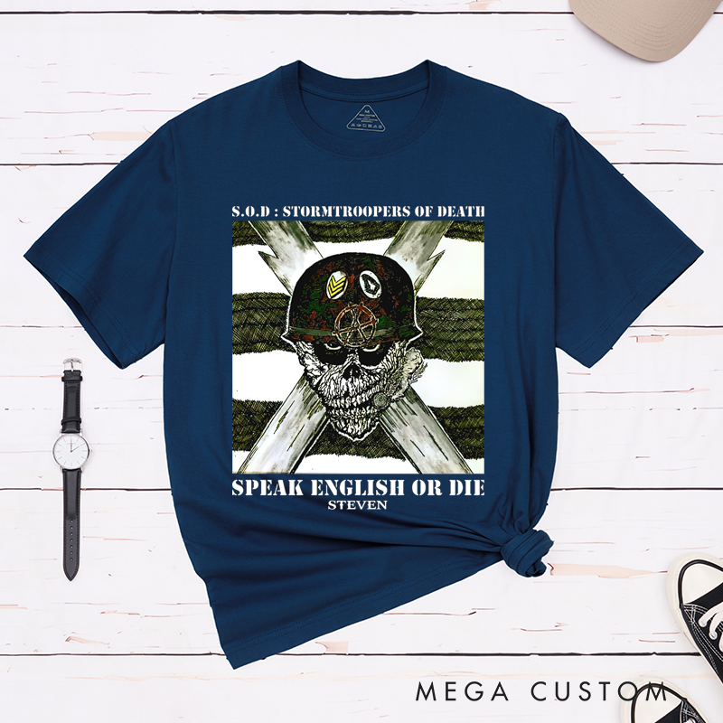 Personalized Classic T-Shirts Skull and Crossbones Military-Inspired Bold Graphic T-Shirt