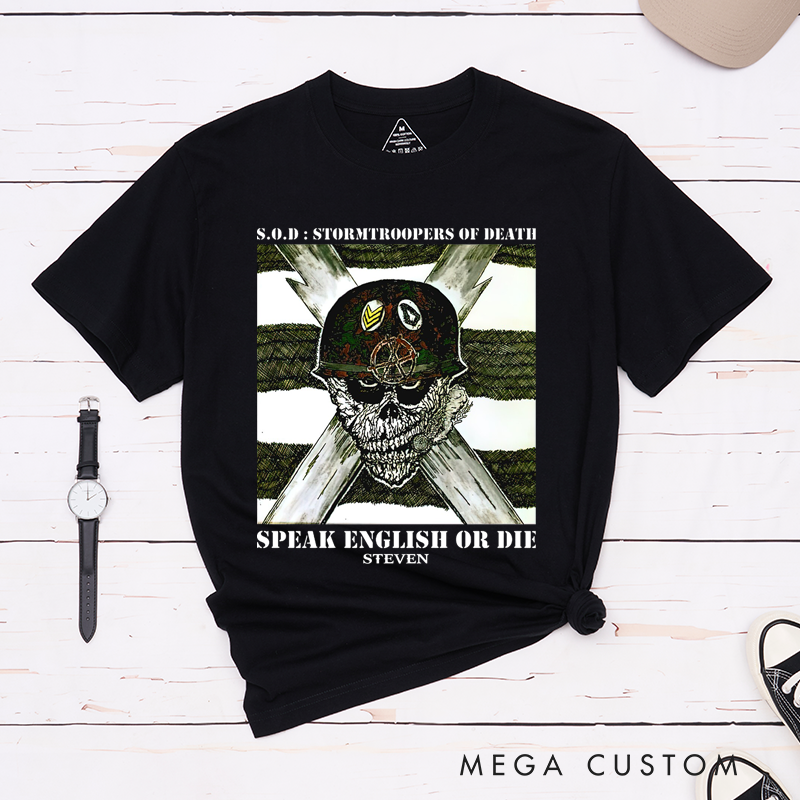 Personalized Classic T-Shirts Skull and Crossbones Military-Inspired Bold Graphic T-Shirt